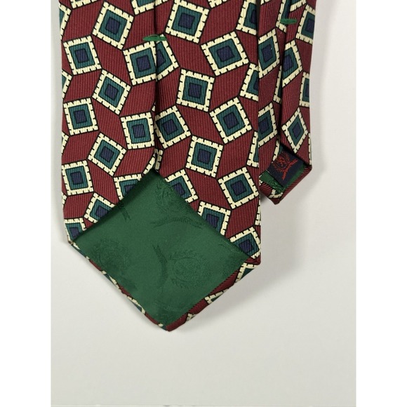 Vintage Tommy Hilfiger Red 100% Silk Men's Neck Tie Made In Usa Italian Silk - Picture 5 of 7